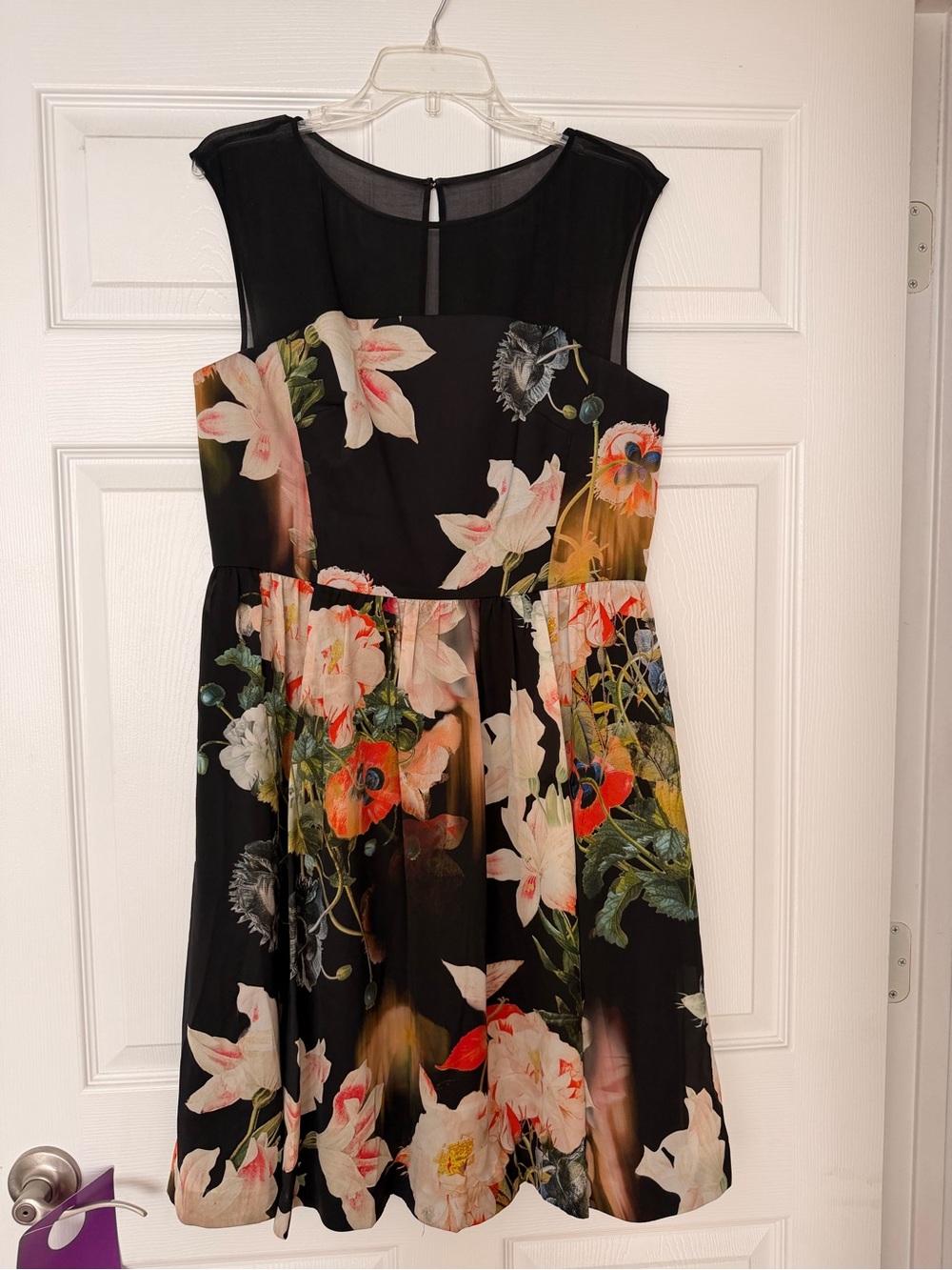 Ted Baker Fit-and-Flare Dress in Black Floral